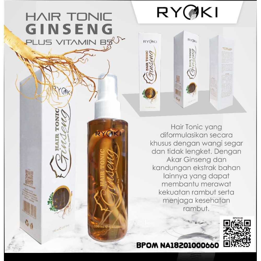 HAIR TONIC RYOKI / RYOKI HAIR TONIC GINSENG 150ML