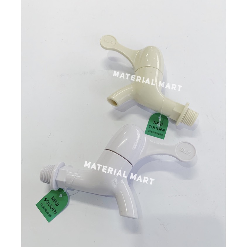 Kran Tembok Plastik New Soligen Asli Keran Air PVC Tembok Engkol MURAH | Material Mart