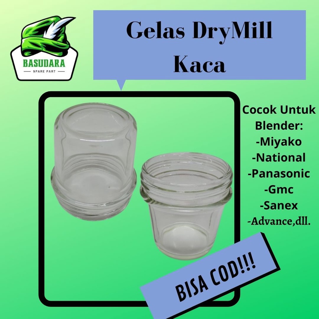 Gelas Dry Mill Kaca Miyako National - Umum Untuk Bumbu Kering / Tempat Tabung Mangkok Glass Glas Gel