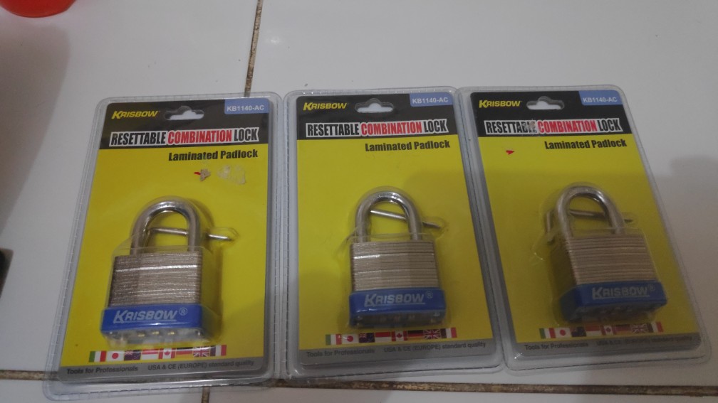 Krisbow Gembok Laminasi Kombinasi Angka 4 Cm