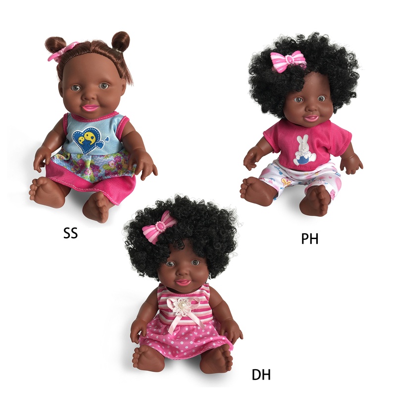 Mary African Black Untuk Boneka Realistis Bayi Dress up Untuk Boneka Tidur Vinyl Aksesoris