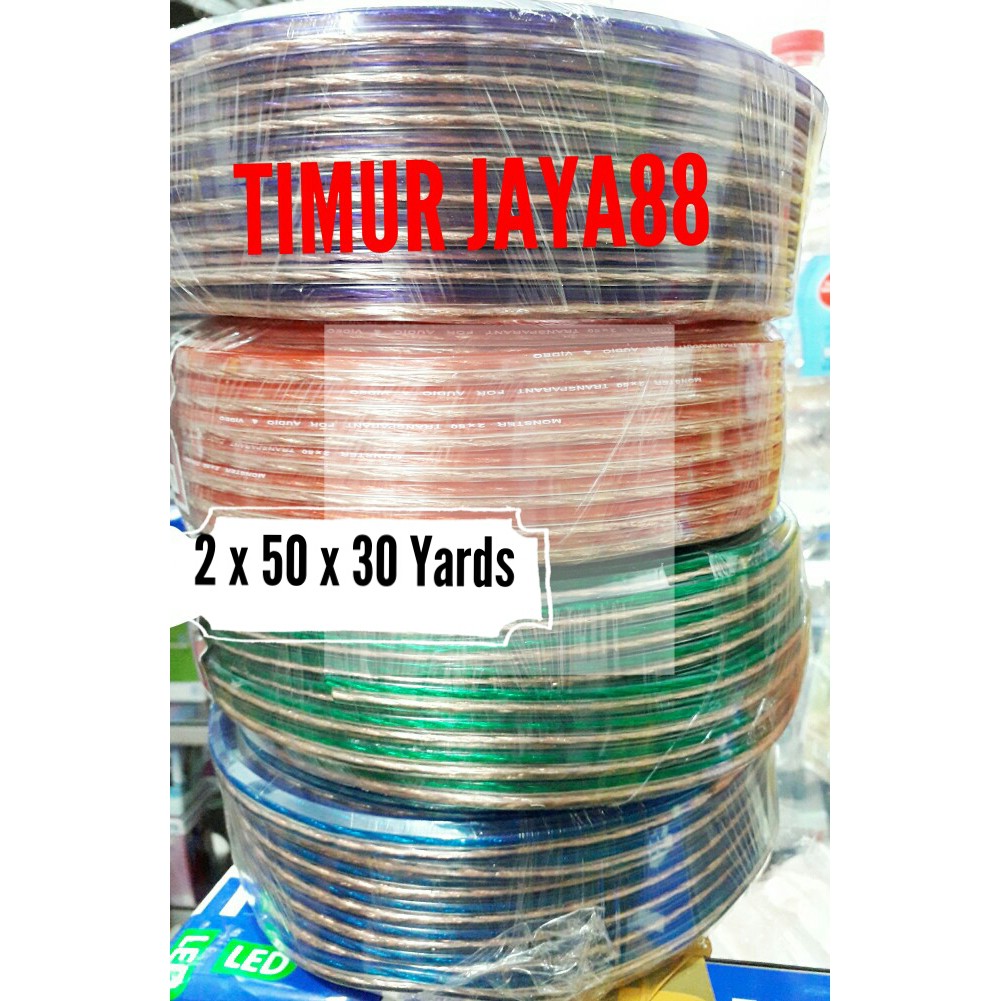 KABEL LISTRIK TRANSPARAN KABEL SERABUT PER ROL 2 X 50 2X50X30YARDS 30Y