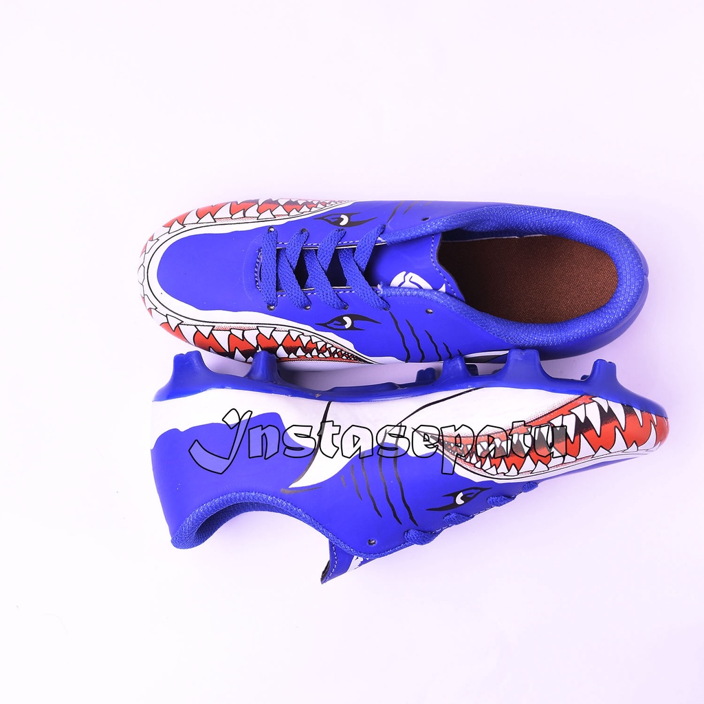 RB Sepatu Bola Anak Ortuseight Requin Biru Sepatu Bola Junior HIU