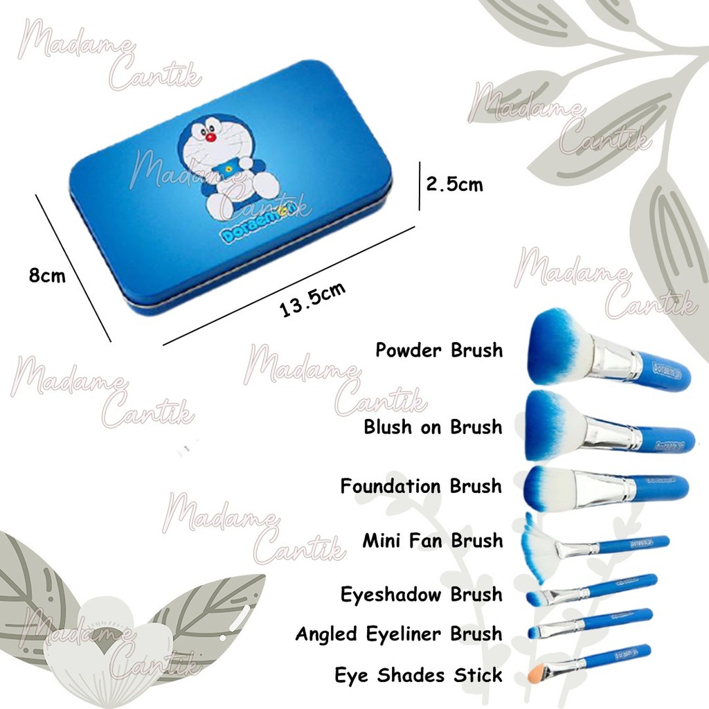 ✿ MADAME ✿ DORAEMON BRUSH KALENG 7 in 1 / MAKE UP BRUSH