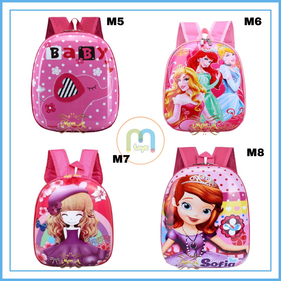 Tas Sekolah Anak import Karakter - Ransel Telur Sekolah Anak TK / PAUD motif perempuan-M0172