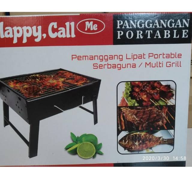 Barbeque Grill Alat Panggangan Portable Mini Pemanggang Lipat Sate Daging BBQ Korean Griller Outdoor