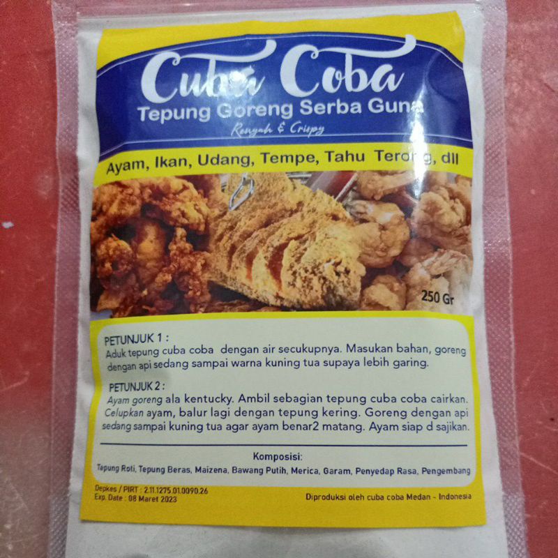 

[Export UKM] 250gr CUBA - COBA Tepung Goreng Serba Guna Kualitas ekspor / Tofu Tempe Ayam Ikan, aneka Bumbu Masak Gorengan