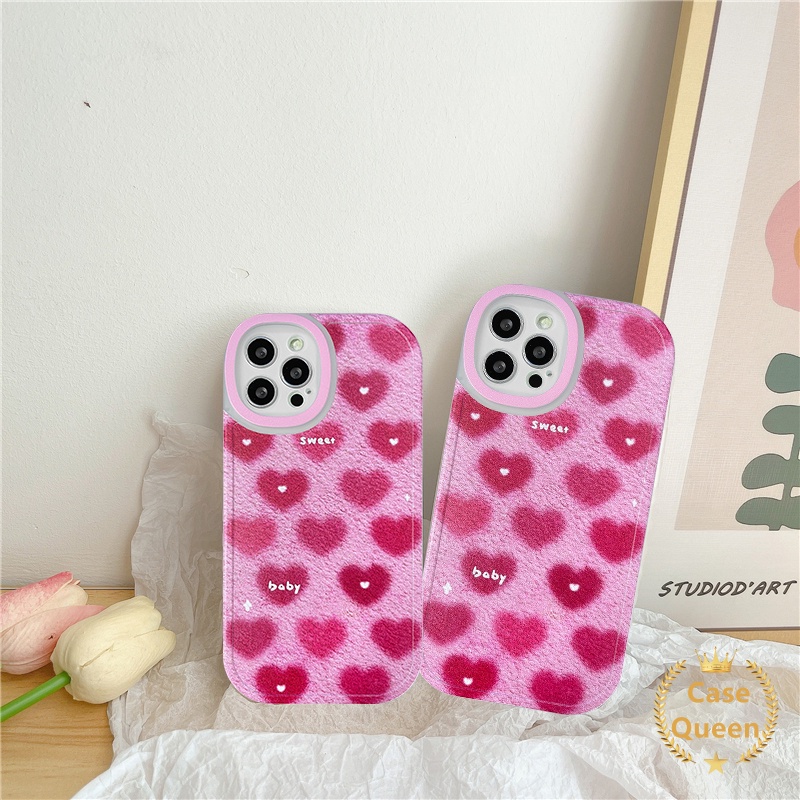 Soft Case Tpu Motif Hati Warna Merah Mawar Untuk IPhone 7 8 6 6s Plus 11 12 13 Pro Max XS X XR XS Max SE 2020