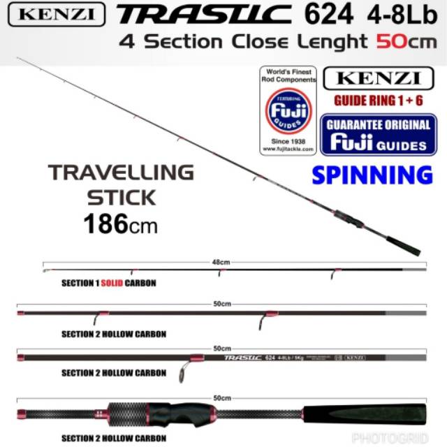 Joran spinning kenzi trastic 624 4-8lb
