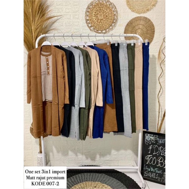 ONE SET 3IN1 RAJUT IMPORT INNER KOTAK