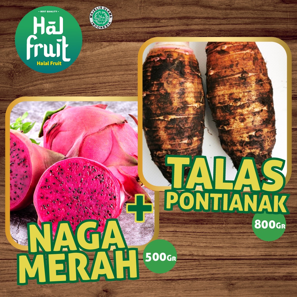 

Buah Naga 500 Gram + Talas Pontianak 800 Gram Paket Hemat HalFruit