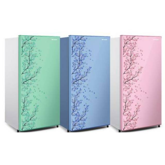 Kulkas SHARP 1 pintu SJ N 182 Sakura Hijau Pink BIRU 166 LITER