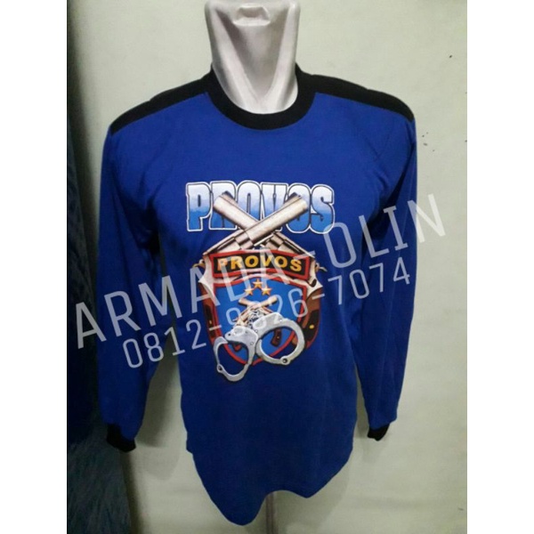Kaos Bantalan PROVOS BIRU|Kaos penembak PROVOS BIRU panjang|KAOS LENGAN PANJANG PROVOS