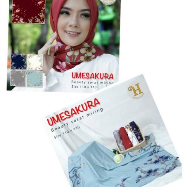 KERUDUNG/HIJAB SEGI EMPAT MOTIF BUNGA