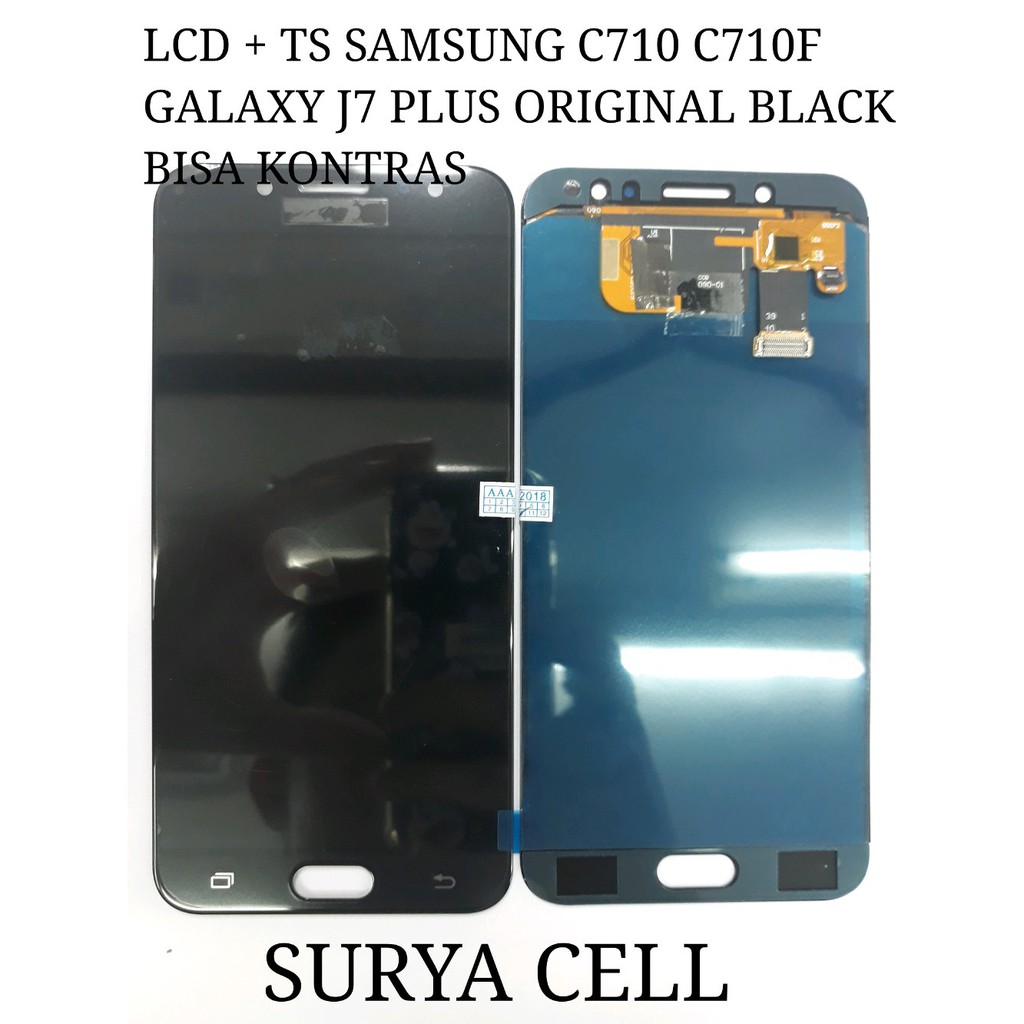 LCD SAMSUNG C710F + TOUCHSCREEN HITAM ORI GALAXY J7+ PLUS