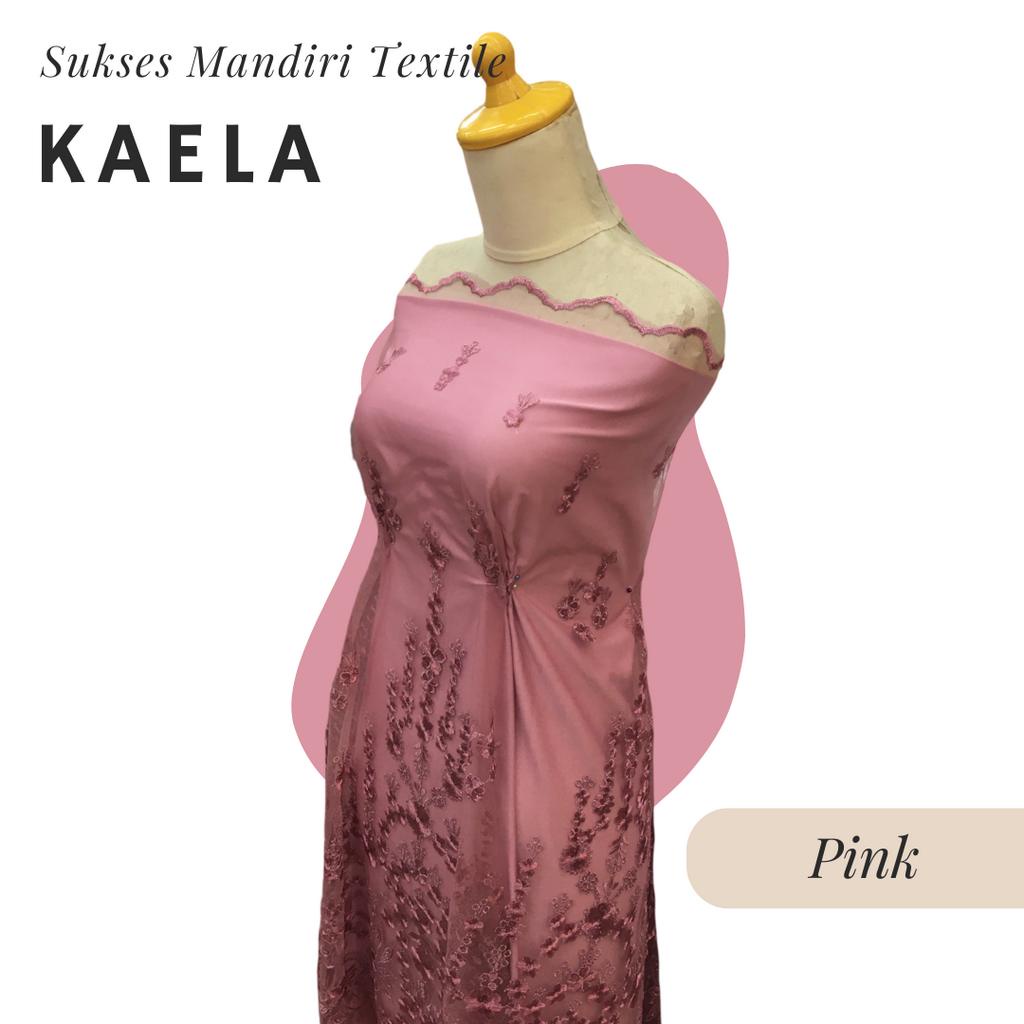 [KAELA] Brokat Brukat Tile Premium Mewah Warna Pink Merah Muda | Harga ½ meter = 50 cm (Bahan Dress 