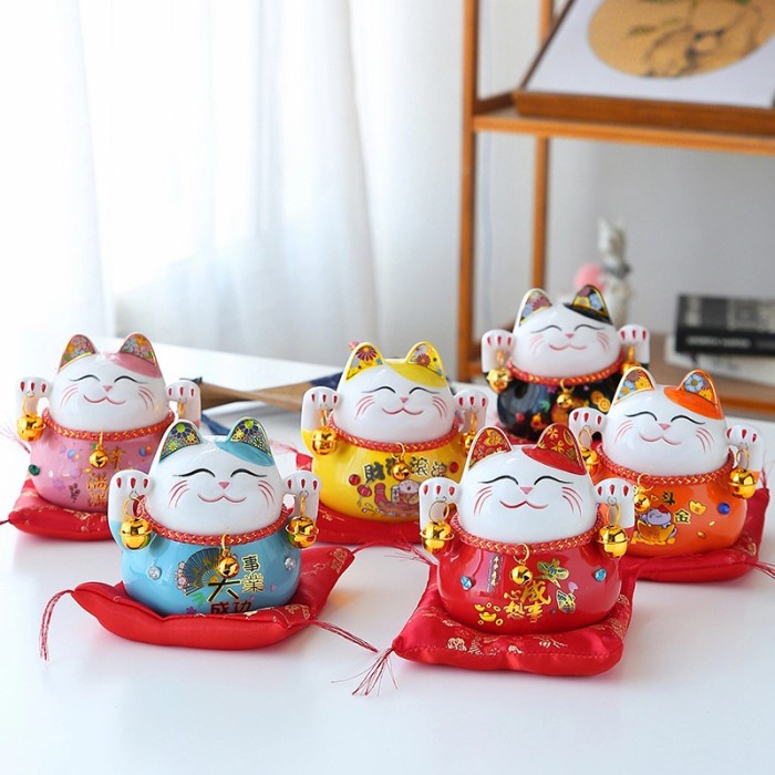 Maneki Neko Kucing Jepang Hoki Keramik Pajangan Kado Ultah Celengan Harga Grosir Termurah