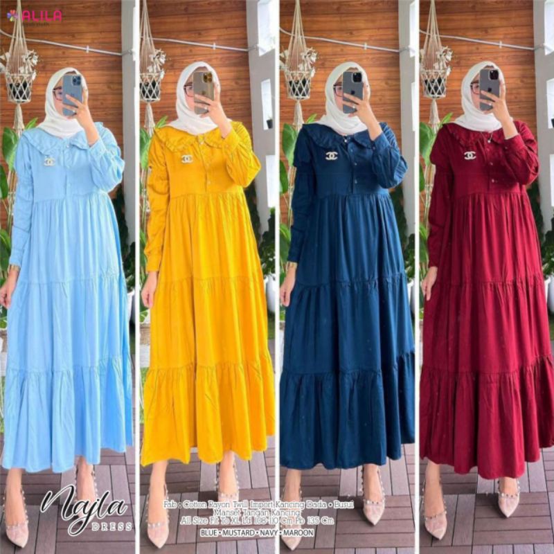 Najla dress by Alila hijab cloth Original | Collar Busui