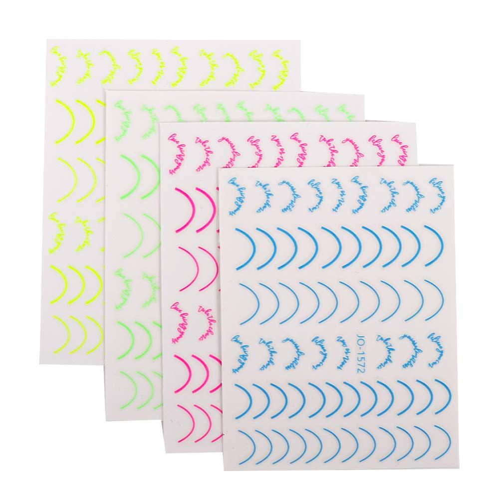 AUGUSTINA Agustin 3D Garis Garis Garis Stiker Kuku Perekat Diri Pelangi Hologram laser Wanita Manicure Aksesoris Fluorescence Nail Art Striping Tape