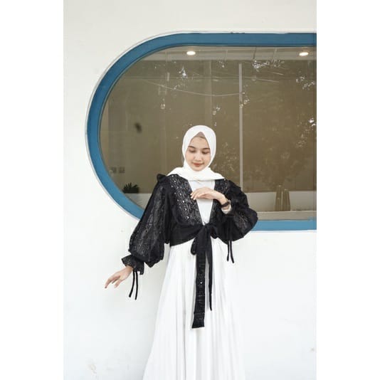 Lace Outer Ruffle Kamera / Outer Brokat Premium / Outer Putih / Outer Cardy / Atasan Wanita Kekinian