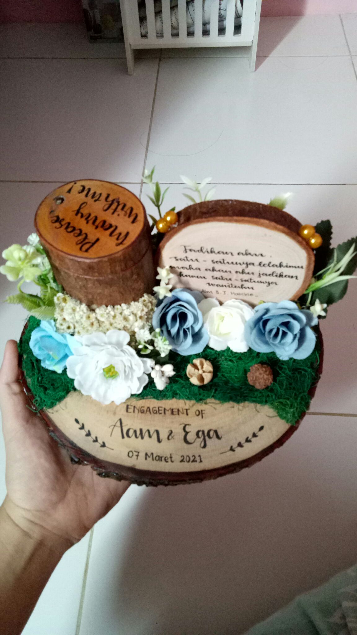 Tempat Cincin Dan Kalung Rustic Kayu Woodlog