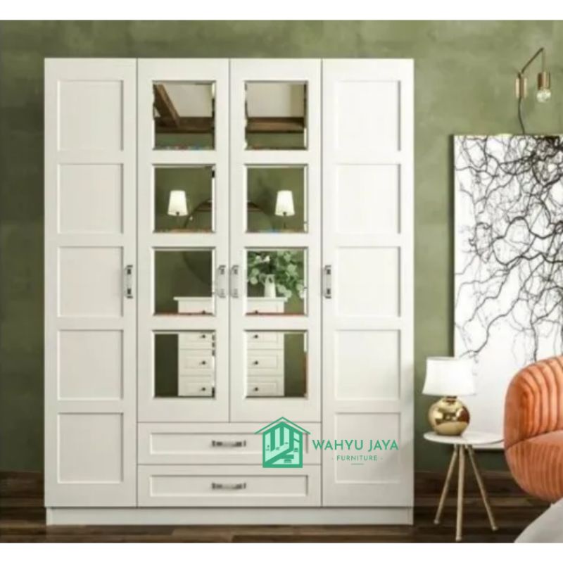 Lemari Pakaian Minimalis 4 Pintu