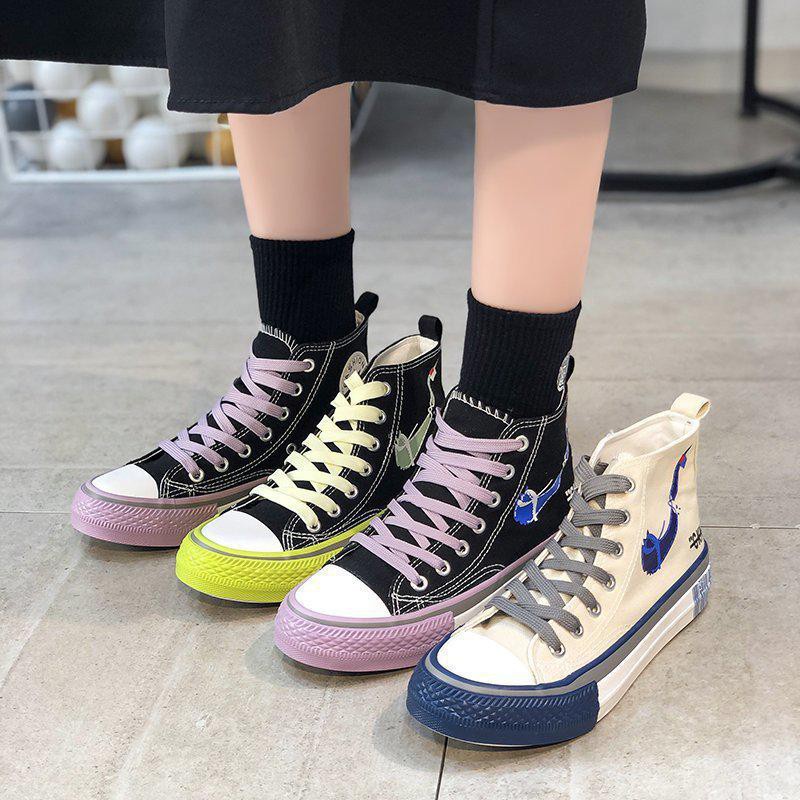 Free Box Sepatu NS609 sepatu sneakers wanita import  sneakers kanvas sneakers high knee