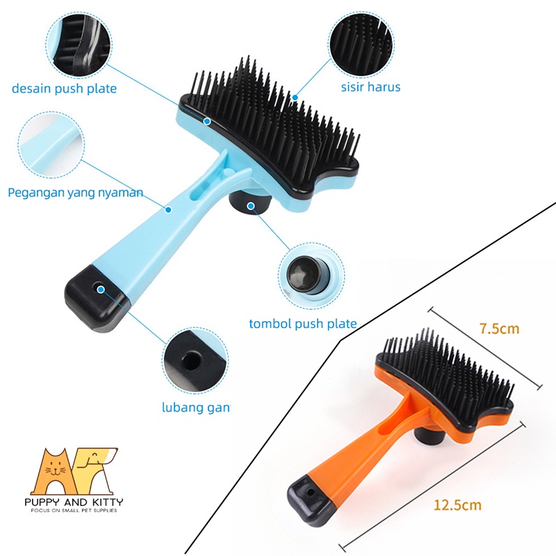 Sisir Grooming Brush Kucing / Sisir Sikat Slicker Bulu Rambut Kucing Anjing Kelinci / Sisir Bulu Pet brush murah