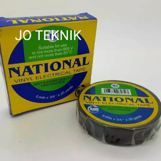 

ISOLASI LISTRIK NATIONAL HITAM / VINYL ELECTRICAL TAPE.