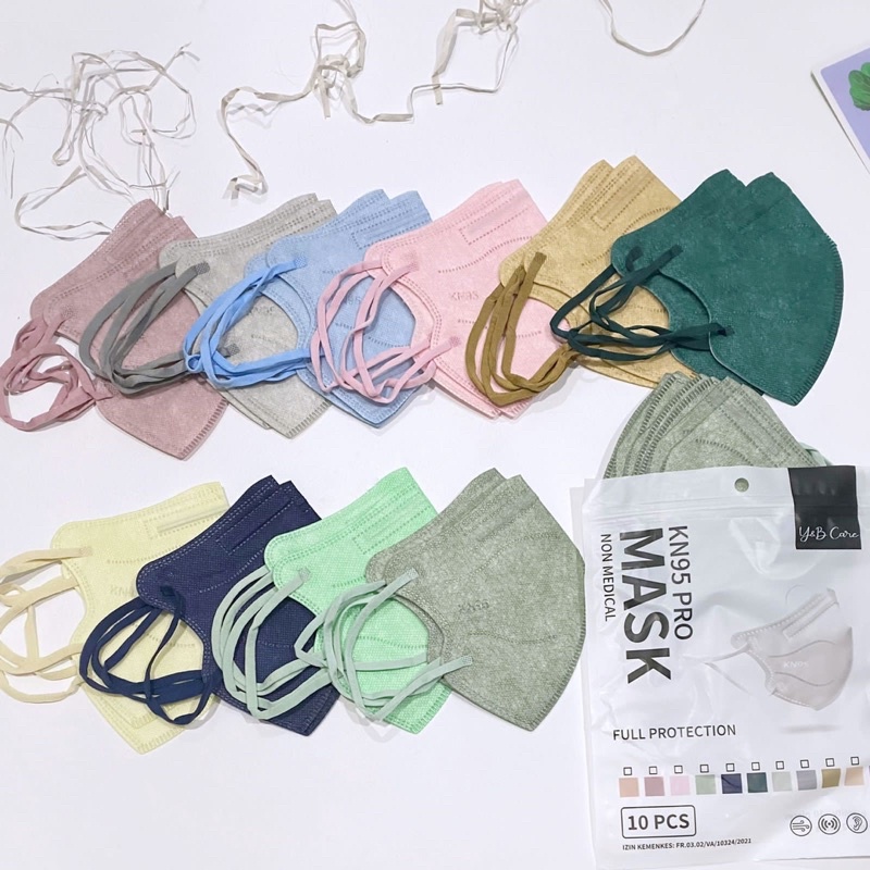 MASKER KN95 PRO DEWASA YB CARE PREMIUM HIGH QUALITY 1 PACK 10PC / MASKER EARLOOP FASHION WARNA KOREAN TRENDY