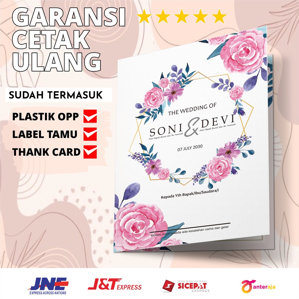 kartu undangan pernikahan | undangan rustic, unik , murah, modern