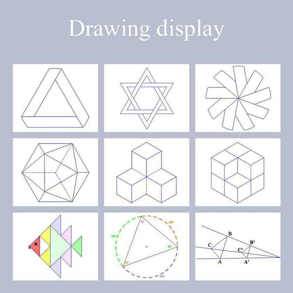 R-flower Fast Drawing Rulers Template Geometris Perlengkapan Kantor Sekolah Multifungsi