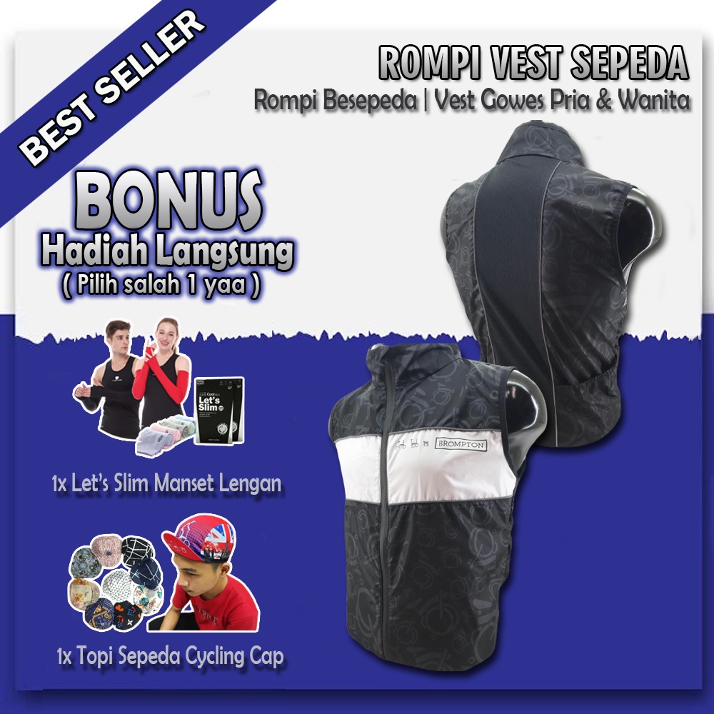 Jaket Rompi Sepeda Lipat Gowes Vest Jacket Gilet Windbreaker