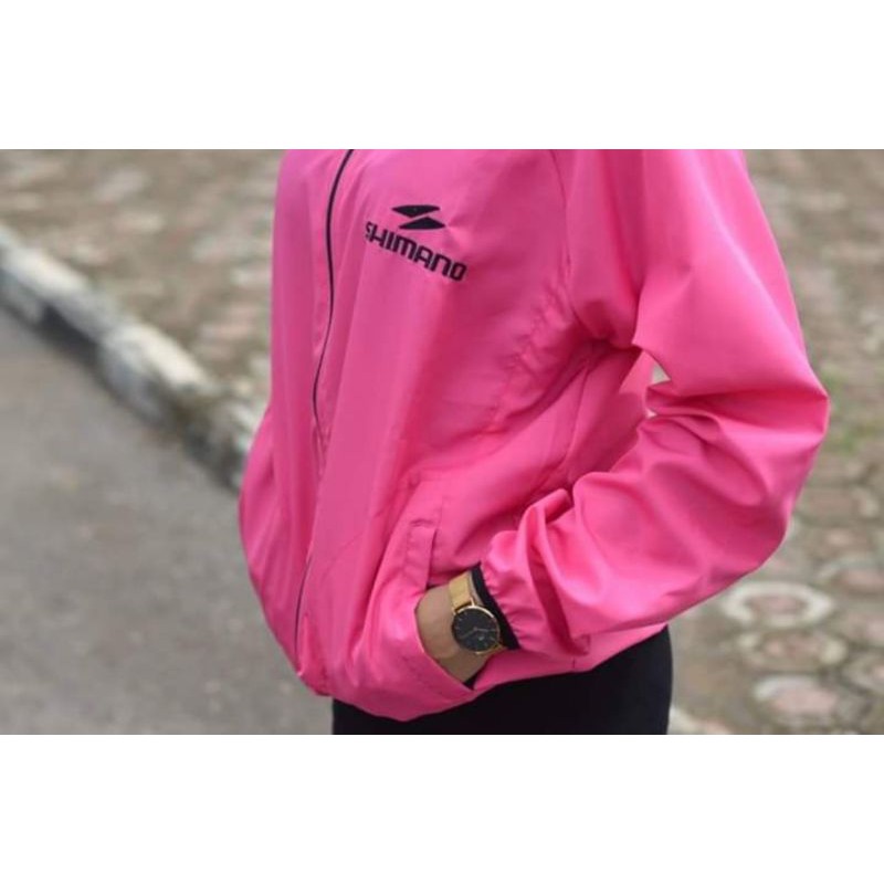 Jaket Running / Jaket Lari / Jaket Sepeda / Jaket Olahraga Shimano -Pink