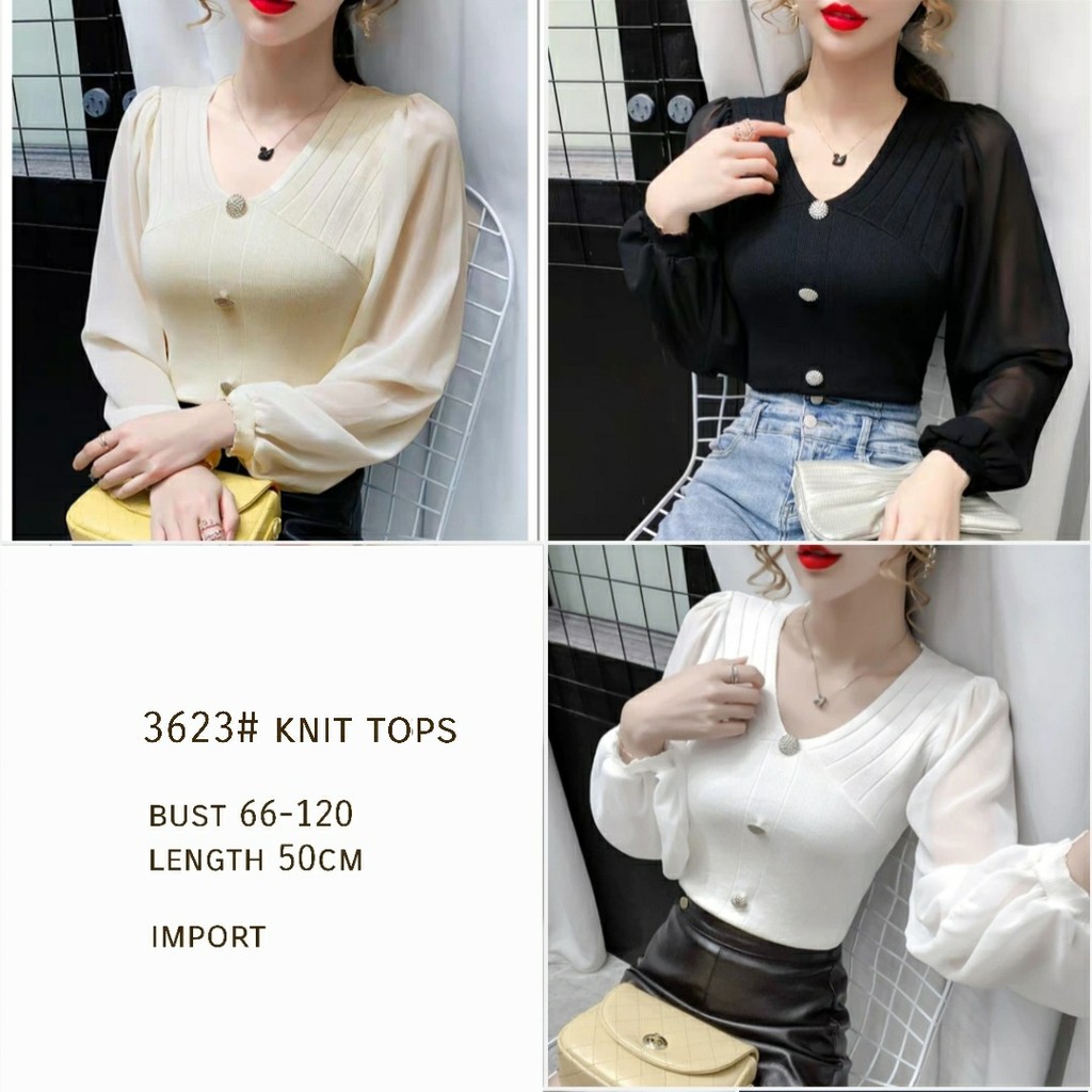 BAJU ATASAN WANITA TERBARU 2022 ATASAN MODEL KEKINIAN KNIT VANESA BLUS LENGAN PANJANG KOREA TERBARU