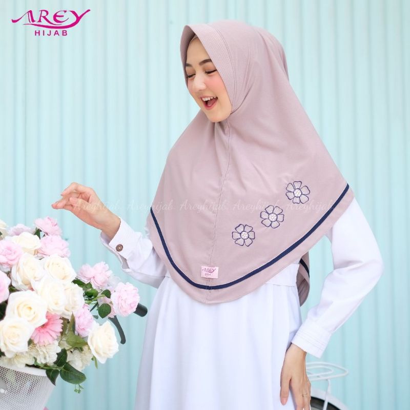 JILBAB INSTAN ZAYYANA AREY BUNGA BORDIR LIST KOMBINASI-4