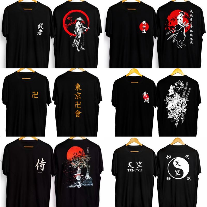 100 ribu dapat 6 kaos dewasa motif samurai jepang japan | paket kaos Jepang| paket kaos distro| kaos distro pria| distro jepang