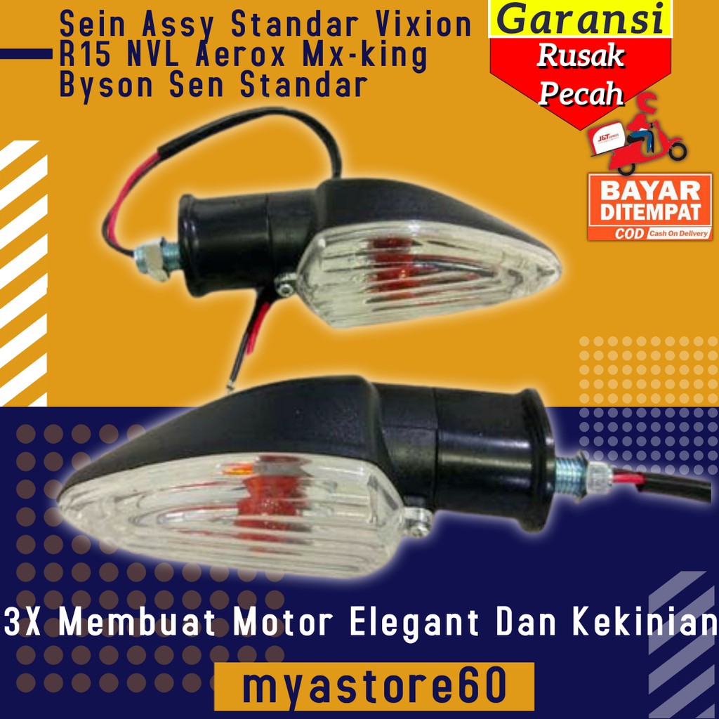 Lampu Sen Sein Assy Standar Vixion R15 NVL Aerox Mx-king Byson Aksesoris Variasi Sparepart Motor