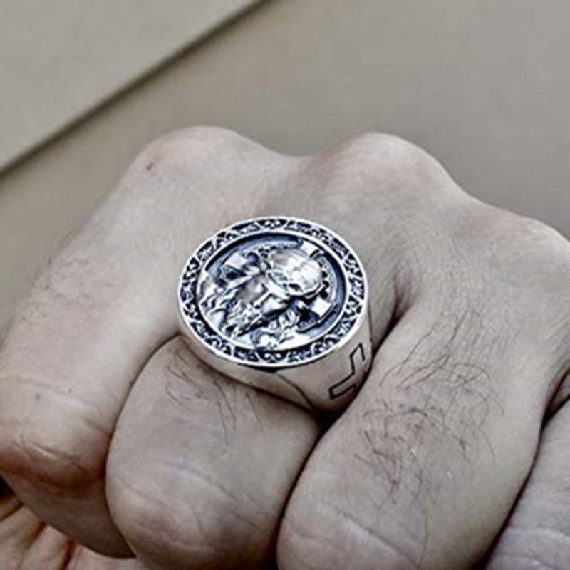 Cincin Desain Salib Yesus Gaya Punk Eropa Amerika Untuk Pria