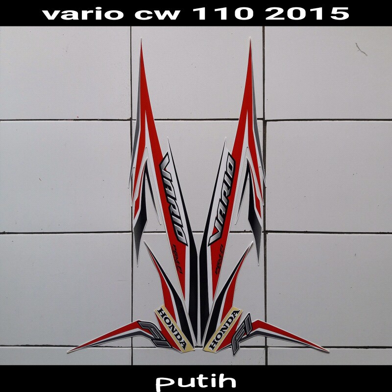 stiker motor vario cw fi 110 2015 putih merah