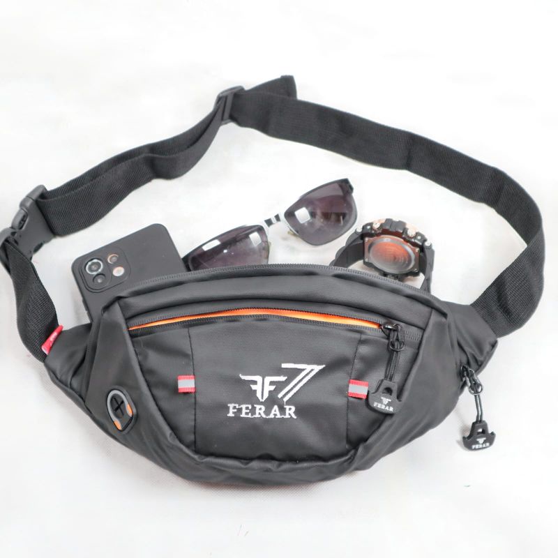 Tas selempang pria wanita Ferar waterproof Dofou/Tas waistbag pria wanita anti air