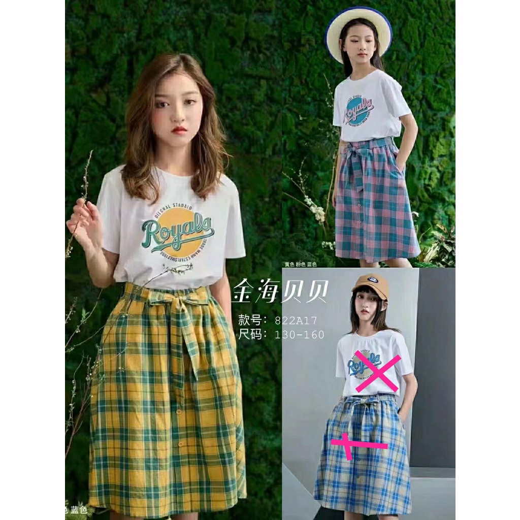 Setelan Baju Rok Anak Perempuan Royals Korea Style Premium Import Umur 7-11 Tahun