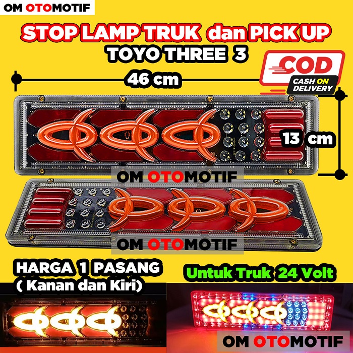 lampu stop truk 24volt stoplamp variasi mobil truk truck led rem belakang mundur warning light picku