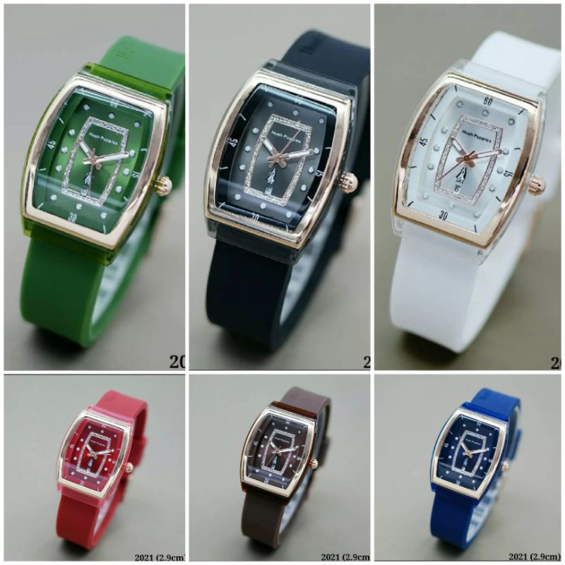 Jam Tangan Hush Puppies Wanita Sergi Jarum Strap Rubber Tanggal Aktif