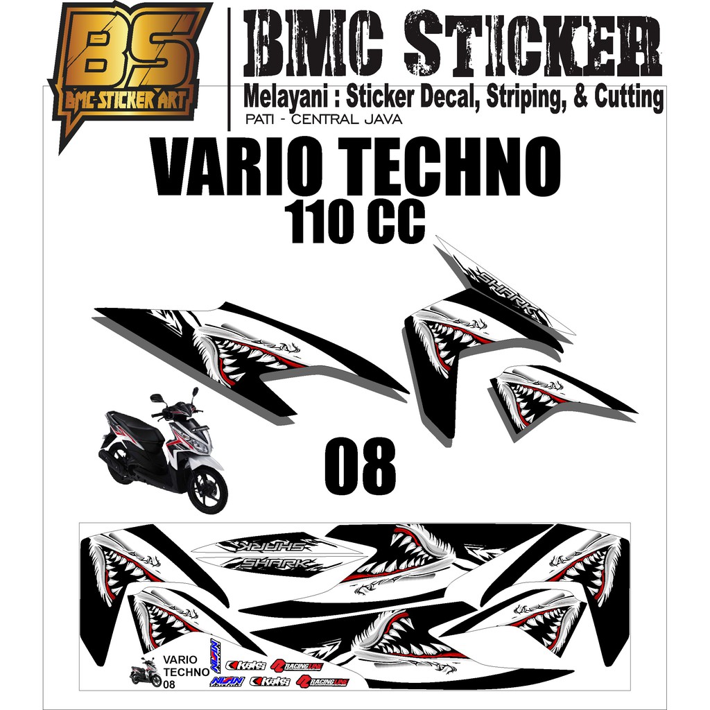 Sticker Lis Striping Honda Vario Techno 110 cc (08) - Sticker Variasi Motor
