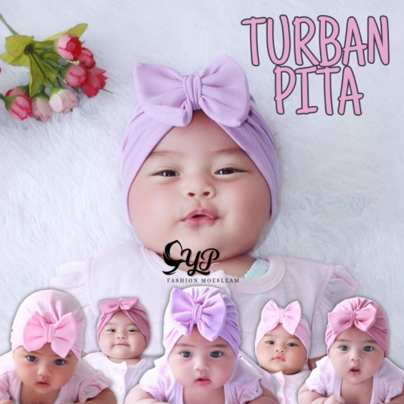 Turban Bayi pita anak usia 0-2 Tahun Bahan Jersey Murah