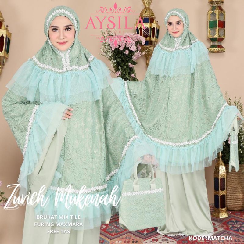 BEST SELLER MUKENA TERBARU BROKAT MIX  MUKENAH ZURICH  by AYSILA CANTIK JUMBO