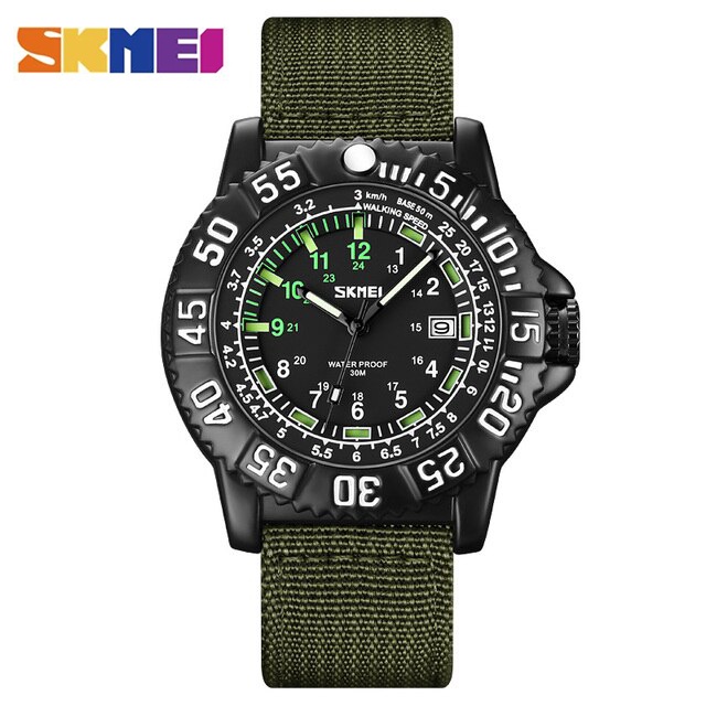 SKMEI 9281 Jam Tangan Pria Analog Luminous Tali Nilon Sport Watch WATCHKITE WKOS