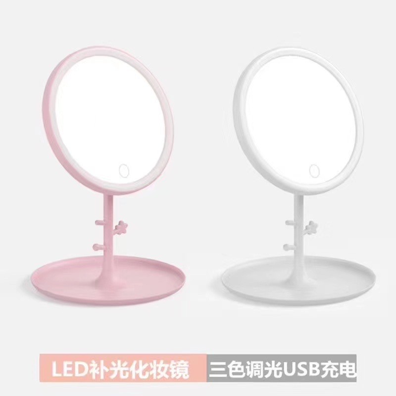 MIXIO A5 Cermin Rias / Kaca Make Up With lampu LED MAKEUP MIRROR RING LIGHT-PUTIH
