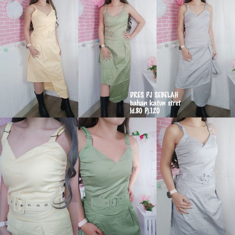 DRESS MODEL PANJANG SEBELAH/DRESS IMPORT